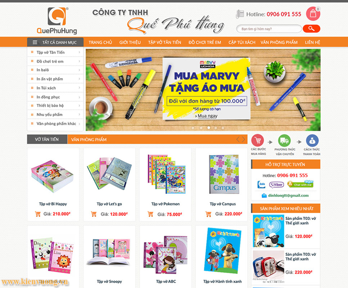 thiet ke website van phong pham1 Vì sao phải thiết kế website văn phòng phẩm