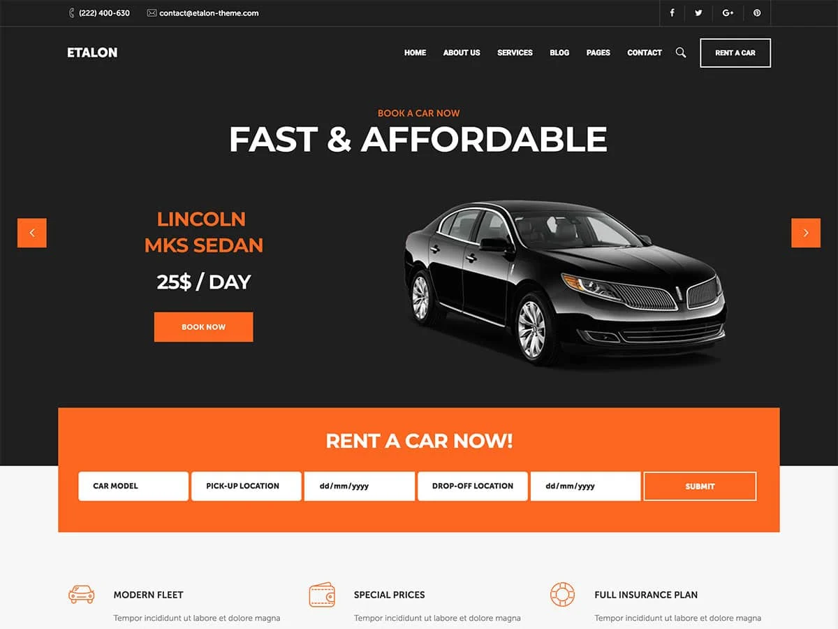 website cho thue Công cụ đặt xe là tính năng cơ bản cần có ở website cho thuê xe