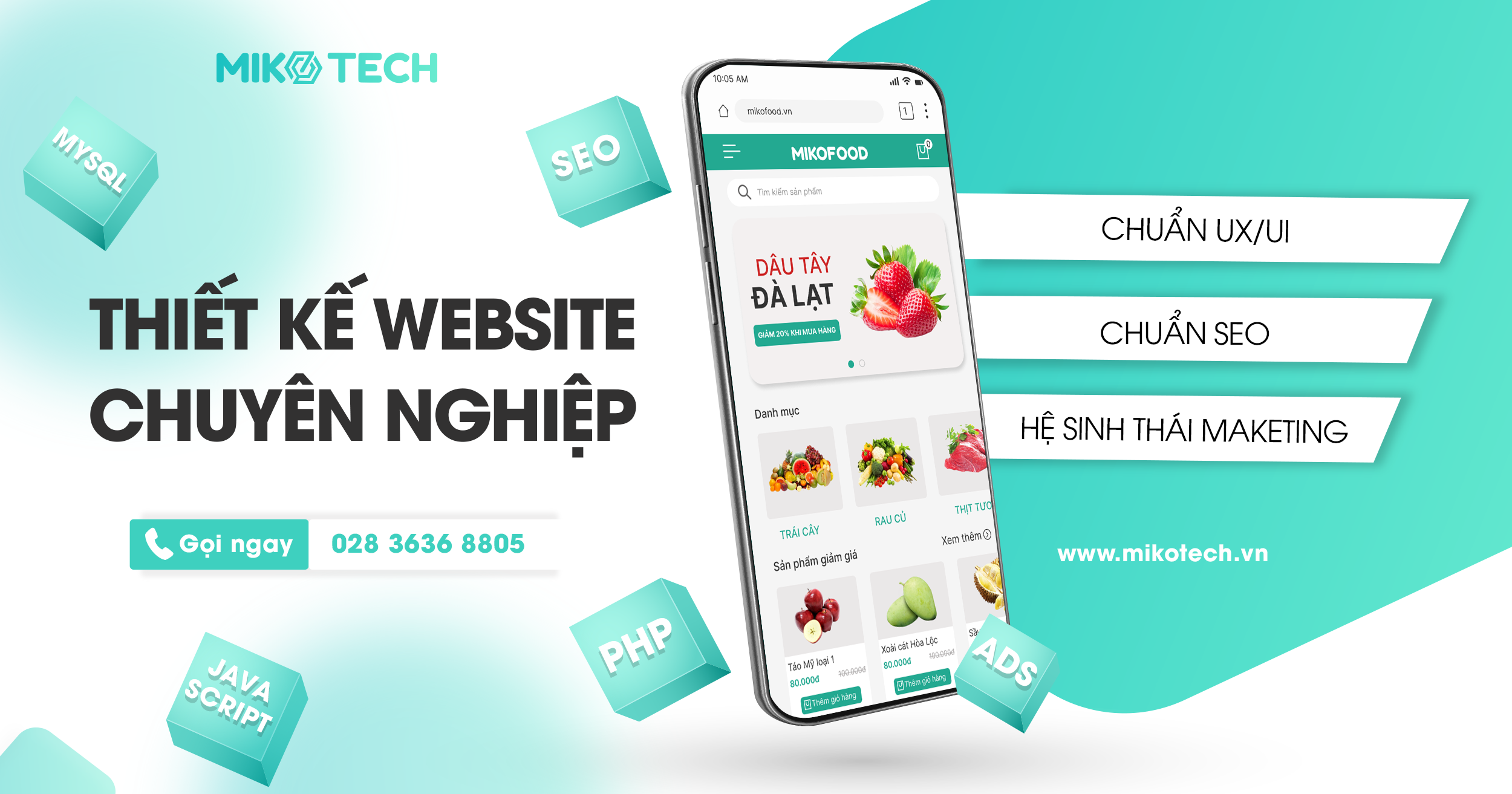 Dịch vụ thiết kế website Miko Tech